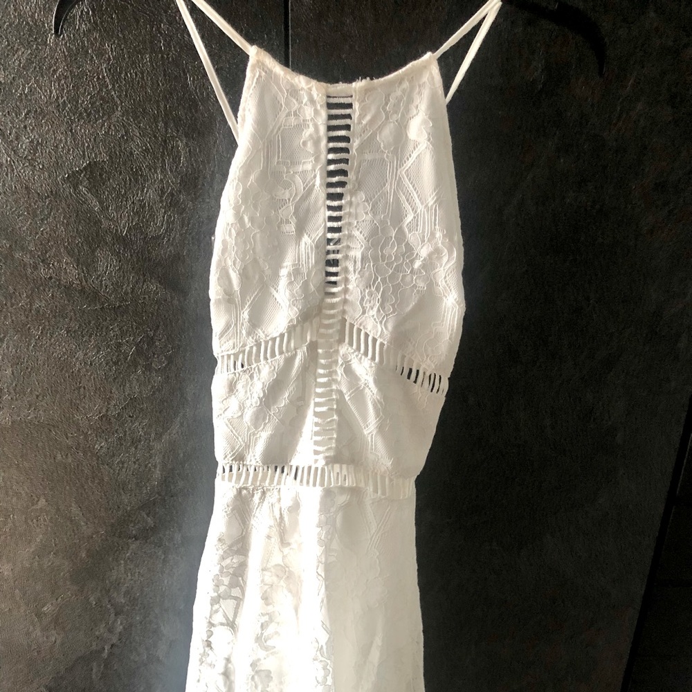 White halter dress